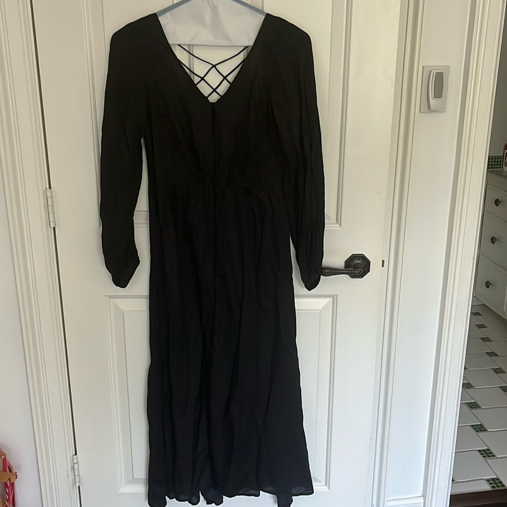 Free People black midi dress
